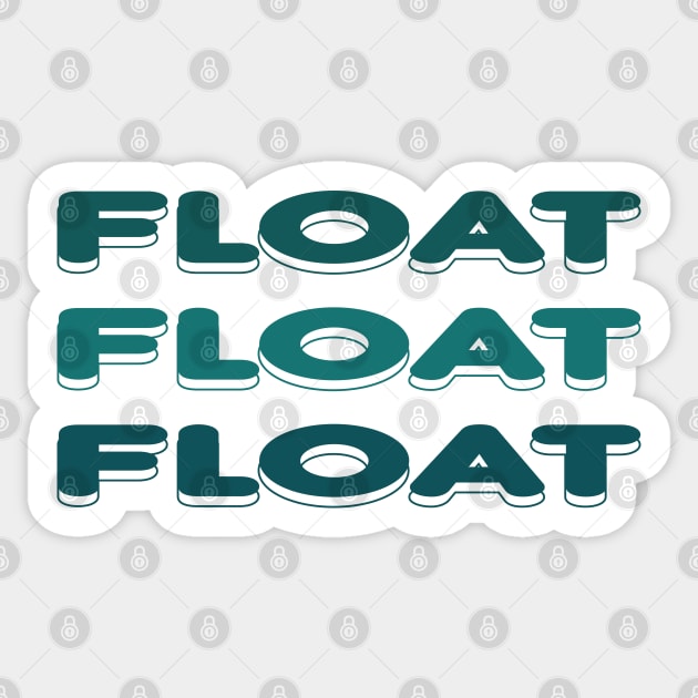 Float Green Sticker by The E Hive Design